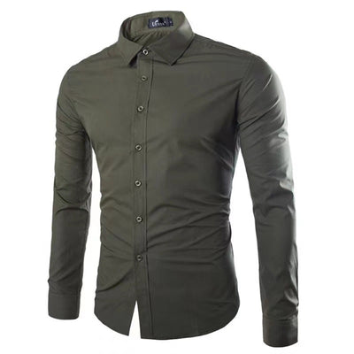 Camisa Polo Casual sin Planchado con Mangas Largas para Hombre - Image 18
