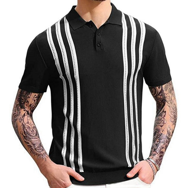 Polo Casual Manga Corta a Rayas para Hombre