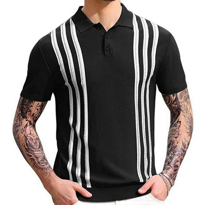 Polo Casual Manga Corta a Rayas para Hombre