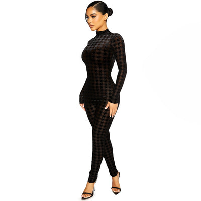 Jumpsuit Ajustado de Manga Larga en Colores Lisos para Mujer - Image 3