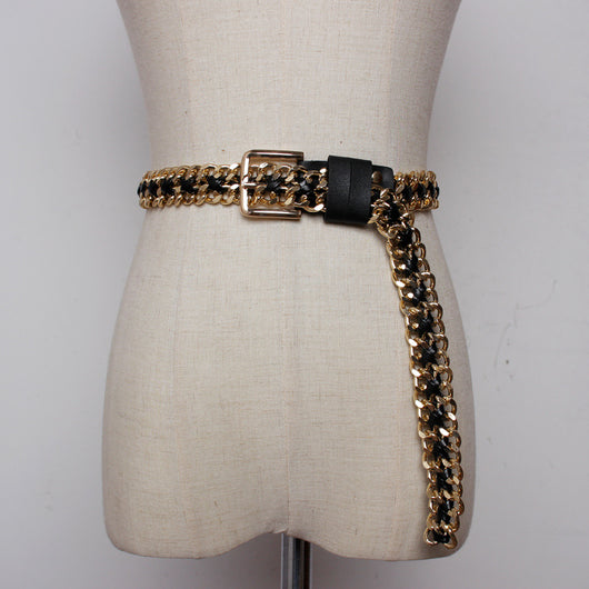 Cinturón Metálico Tejido para Mujer - Cadena de Moda Versátil - Image 8
