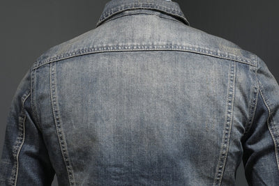 Chaqueta de Mezclilla Vintage Desgastada Estilo Clásico Europeo - Image 11