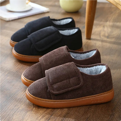 Pantuflas de Algodón Cálidas con Apertura Ancha y Talón Reforzado