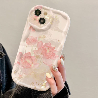 Funda para Celular con Diseño Minimalista de Loto en Tinta