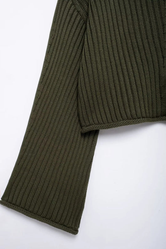 Suéter Retro Cuello Alto Tejido Acanalado - Image 11