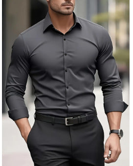Camisa Casual Ejecutiva de Manga Larga en Tono Pigmentado - Image 12