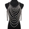 Retro Multi-layer Black and White Pearl Body Chains