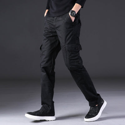 Pantalones de Trabajo Hombre Algodón Puro Bolsillos Múltiples Corte Recto - Image 4