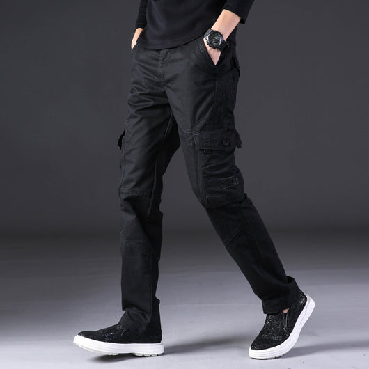 Pantalones de Trabajo Hombre Algodón Puro Bolsillos Múltiples Corte Recto - Image 4