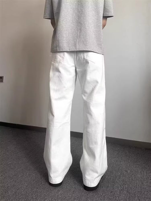 Pantalones Vaqueros Blancos Rectos Oversize para Hombre - Estilo Urbano Premium - Image 14