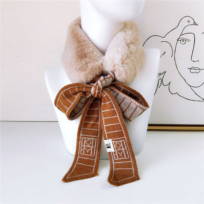 Bufanda Cuello de Piel Pata de Gallo Estilo Coreano - Abrigo Grueso Invierno Mujer - Image 14