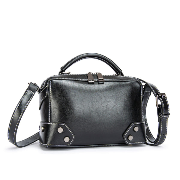 Bolso Mensajero de Cuero para Mujer - Cartera Portátil Elegante