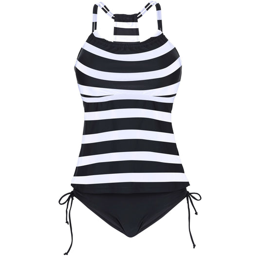 Bikini Estampado a Rayas con Abertura Sensual - Image 9