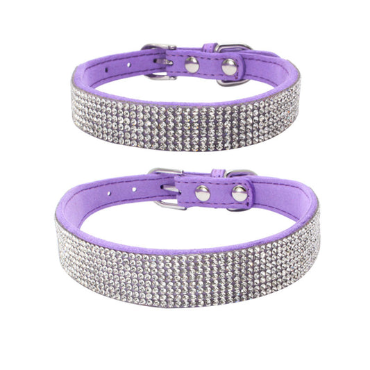 Juego de Collar y Correa de Ante para Perro Ajustable