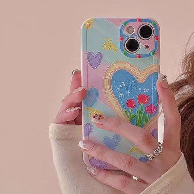 Funda para Celular con Diseño de Tulipanes Arcoíris