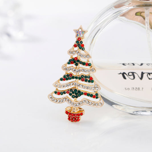 Broche de Árbol Navideño con Cristales Brillantes