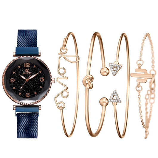 Conjunto de Reloj y Pulseras de Cuarzo para Mujer - Image 3