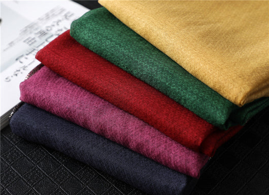 Bufanda de Seda y Lana Colores Sólidos Versátil para Mujer - Image 25