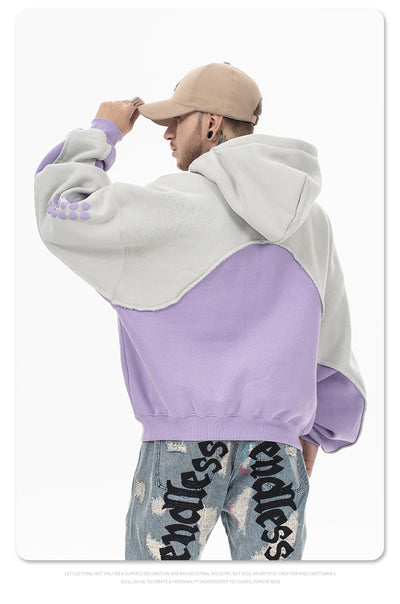 Sudadera con Capucha Acolchada de Terciopelo y Contraste de Colores - Image 7