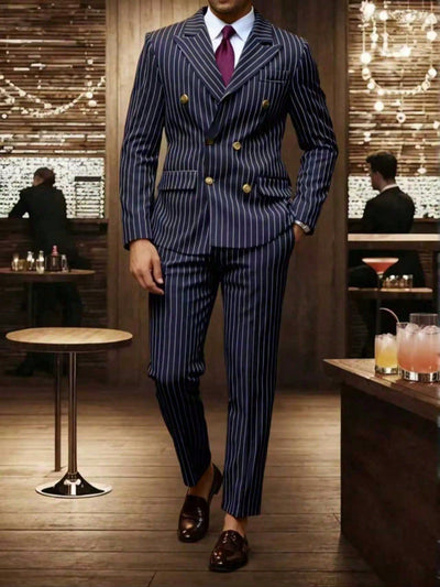 Conjunto de Traje Ejecutivo a Rayas para Hombre - Image 19