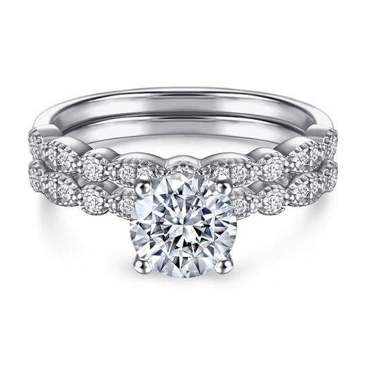 Anillo de Plata 925 con Diamante Simulado Chapado en Oro Rosa - Juego de Anillos de Moda Resistente al Deslustre - Image 12