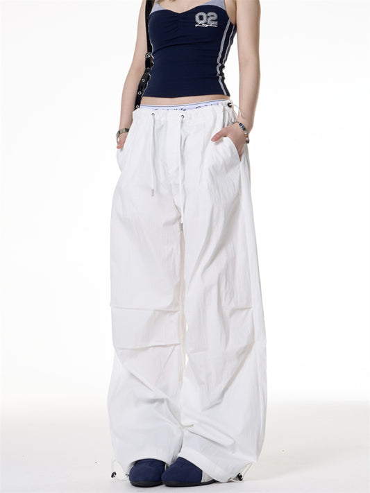 Pantalones Paracaidista Sueltos Plisados Estilo Retro Hot Girl - Image 2