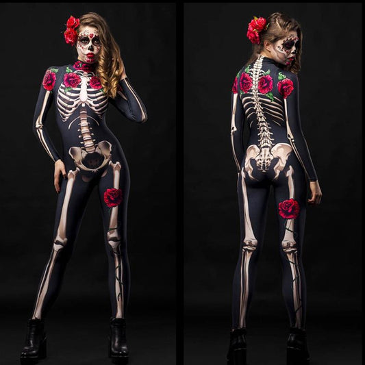 Mono Calavera Rosa con Esqueleto
