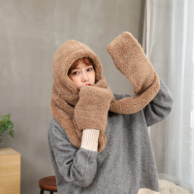 Set de Abrigo Invierno: Bufanda, Gorro y Guantes de Lana Gruesa Doble Capa - Image 8