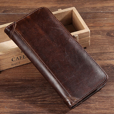 Billetera de Cuero Vacuno Retro Encerada - Cartera Multitarjeta con Monedero - Image 11