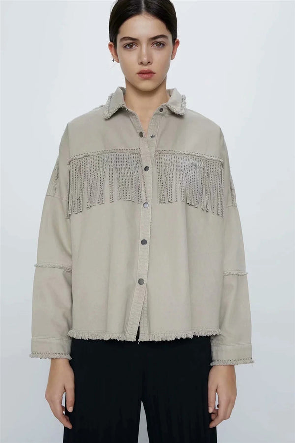 Chaqueta con Diseño de Borlas para Mujer - Image 14
