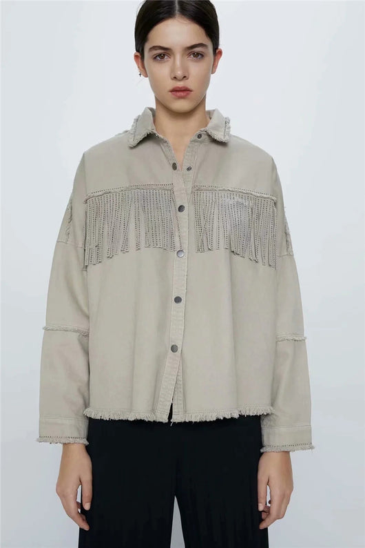 Chaqueta con Diseño de Borlas para Mujer - Image 14
