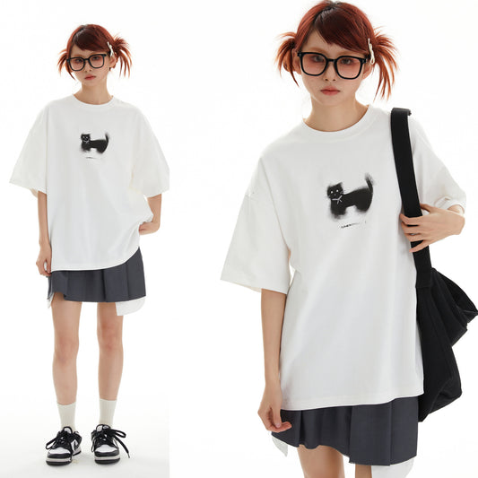 Camiseta Básica Suelta de Manga Corta - Diseño Minimalista Premium