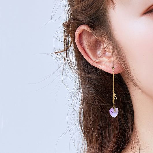 Aretes Largos de Cristal Transparente con Flecos Brillantes - Image 3