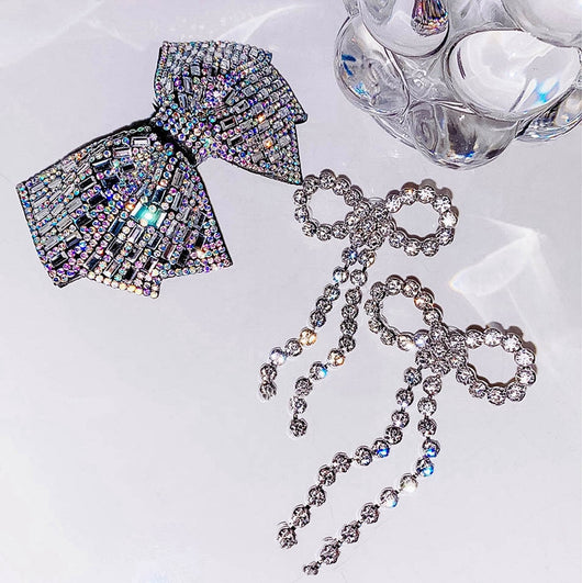 Aretes de Lazo Largos con Flecos Luxuosos para Vestido de Novia - Image 4