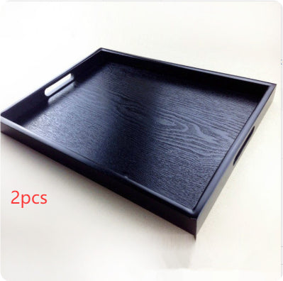 Bandeja Rectangular de Madera Negra Estilo Japonés para Hoteles - Image 6