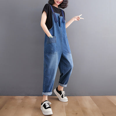 Overol Denim Suelto Retro Casual para Mujer - Image 2