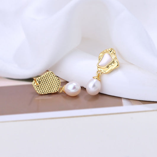 Aretes de Perla de Agua Dulce Estilo Barroco - Concha Madre Premium - Image 11