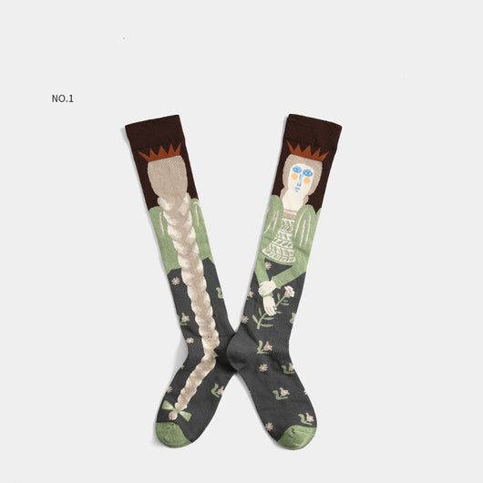 Calcetines de Skate Jacquard Rojo Neto Estilo Europeo - Image 11
