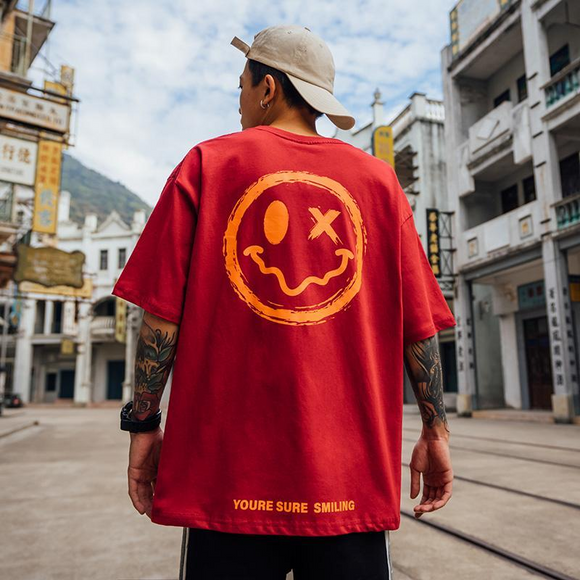 Playera Sonriente para Hombre de Manga Corta