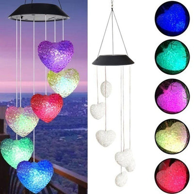 Lámpara Solar Cambia Colores con Carillón de Viento - Bola de Cristal Colibrí y Mariposa - Image 18
