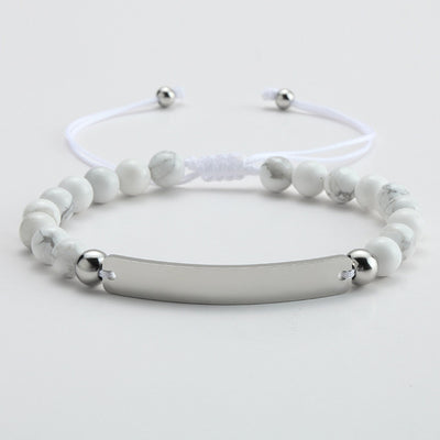 Pulsera Ajustable con Cuentas Personalizadas y Placa Grabada - Image 19