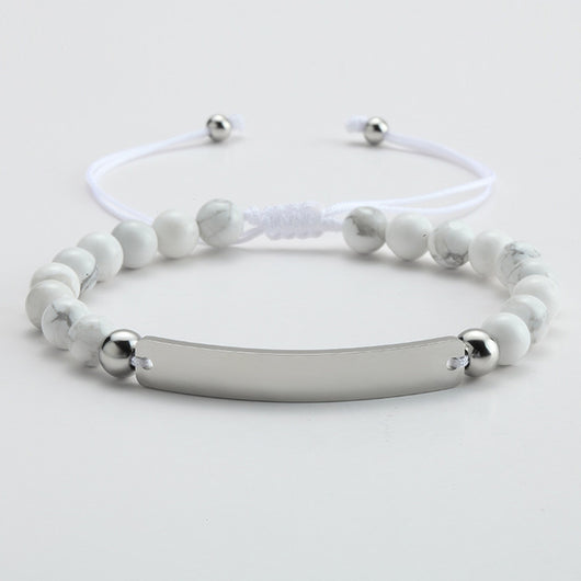 Pulsera Ajustable con Cuentas Personalizadas y Placa Grabada - Image 19