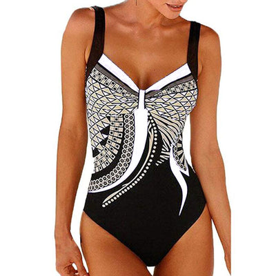 Traje de Baño Retro Estampado Espalda Descubierta para Mujer - Image 10