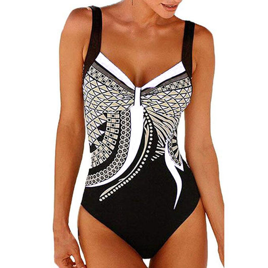 Traje de Baño Retro Estampado Espalda Descubierta para Mujer - Image 10