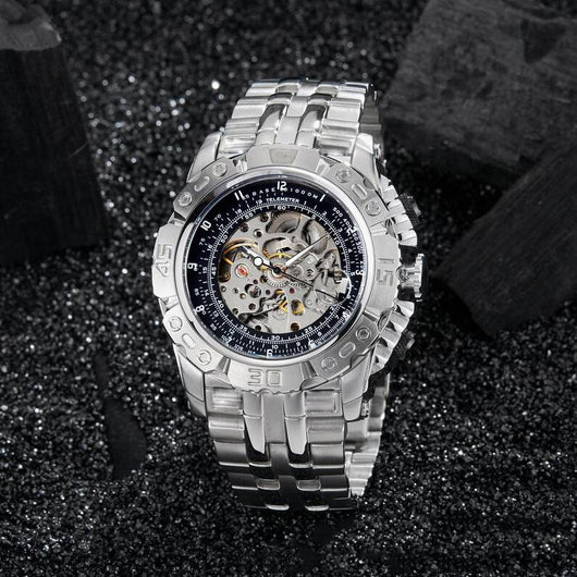 Reloj Mecánico de Acero Hueco con Pulsera de Acero Sólido - Image 14