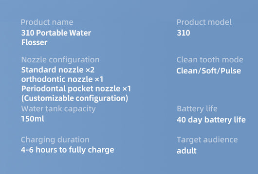 White portable electric dental water flosser with a clear nozzle and retractable water tank for oral hygiene. - Image 12