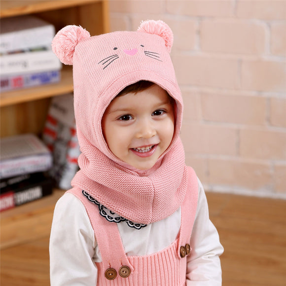 Set de Gorros Tejidos para Niños - Diseño Calicó Otoño e Invierno