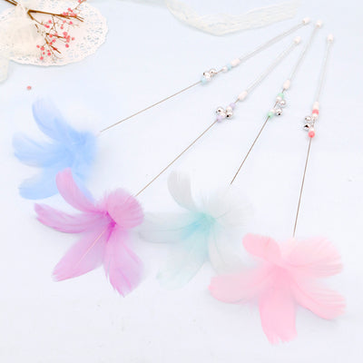 Juguete Interactivo para Gatos con Plumas Multicolor
