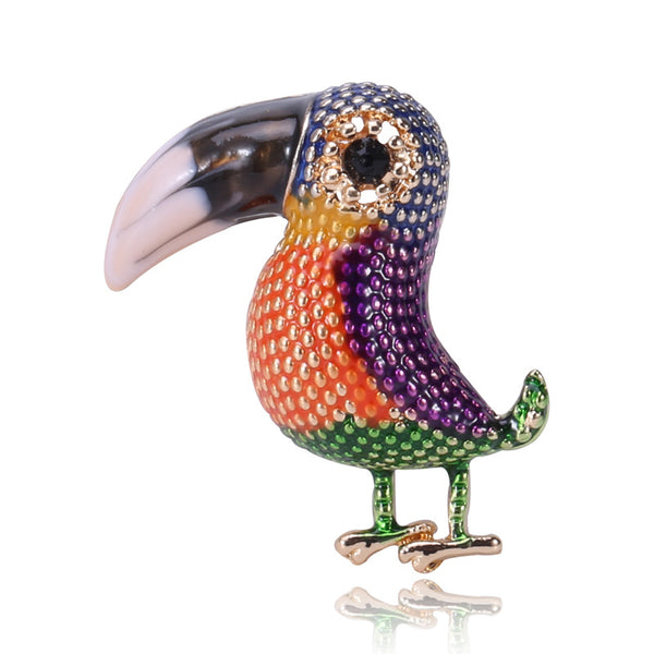 Broche Cormorán Artístico con Esmalte Degradado en Colores Vibrantes