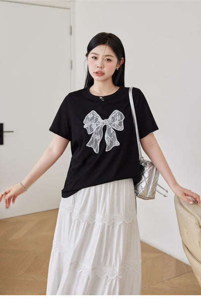 Blusa Corta con Encaje Mariposa - Camiseta Elegante y Versátil - Image 12